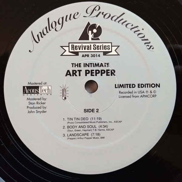 Intimate Art Pepper