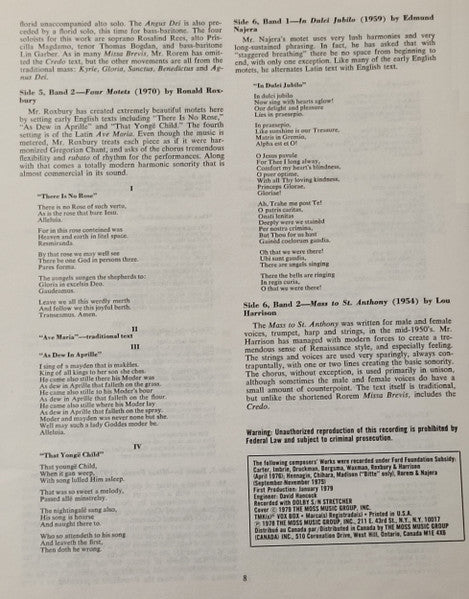 America Sings Volume V (American Choral Music After 1950)