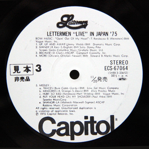 Lettermen “Live" In Japan '75