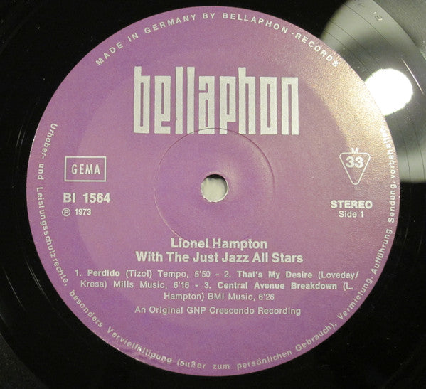 Lionel Hampton And The Just Jazz All Stars