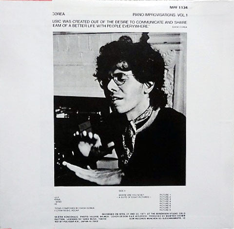 Release: Piano Improvisations Vol. 1-Vinyl-Japan-1978-MPF 1134-4574265