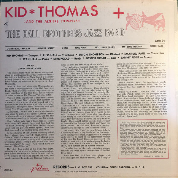 Kid Thomas And The Algiers Stompers + The Hall Brothers Jazz Band
