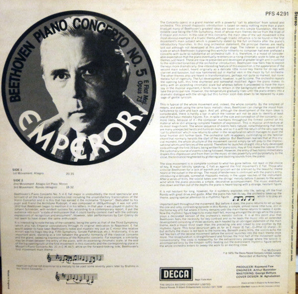 Piano Concerto No. 5 E Flat Maj. Opus 73 - Emperor
