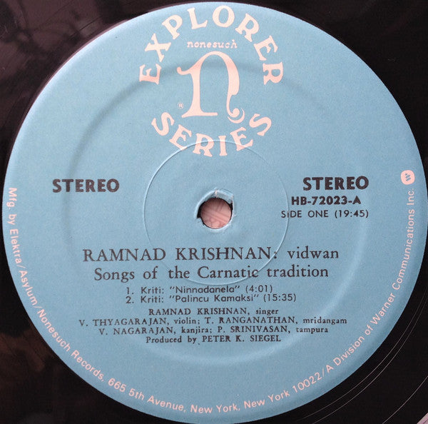 Vidwan/Songs Of The Carnatic Tradition = 南インド古典声楽の真髄