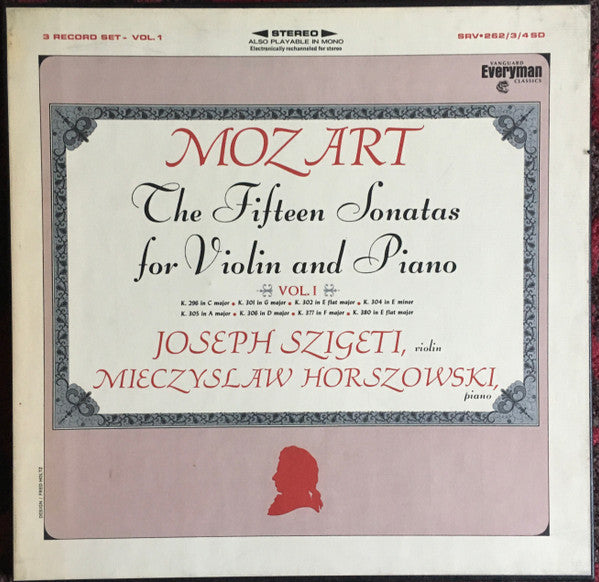 The Fifteen Sonatas For Violin And Piano Vol. I