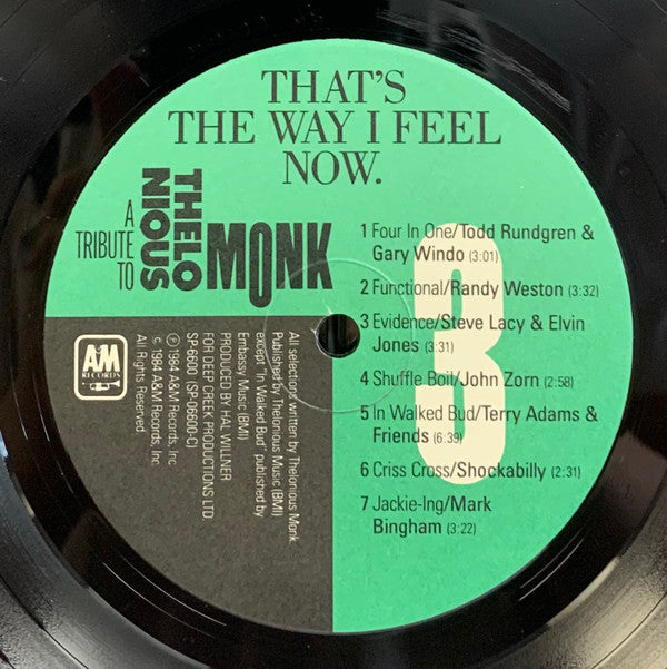 That's The Way I Feel Now - A Tribute To Thelonious Monk