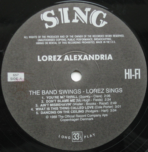 The Band Swings Lorez Sings