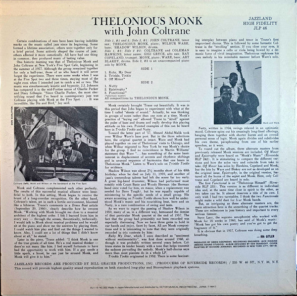 Thelonious Monk With John Coltrane