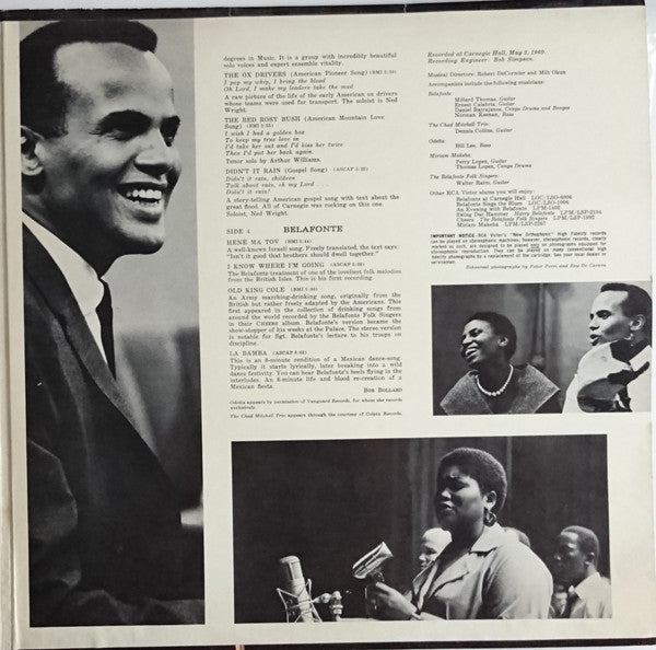 Belafonte Returns To Carnegie Hall