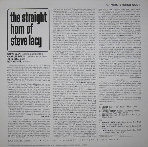 The Straight Horn Of Steve Lacy