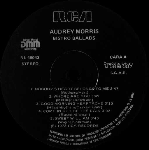 Bistro Ballads Sung By Audrey Morris