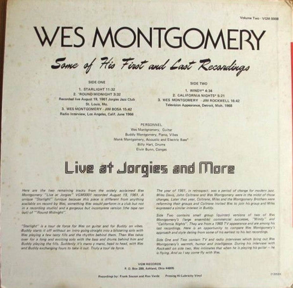 Live At Jorgies And More Volume 2