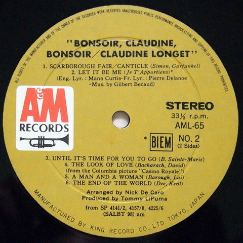 Bonsoir, Claudine, Bonsoir / クロディーヌ・ロンジェの魅力のすべて