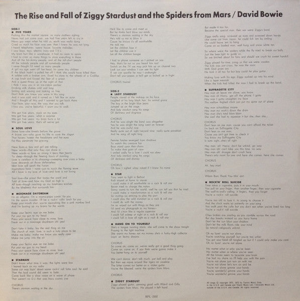The Rise And Fall Of Ziggy Stardust And The Spiders From Mars = ジギー・スターダスト