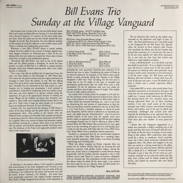 Sunday At The Village Vanguard