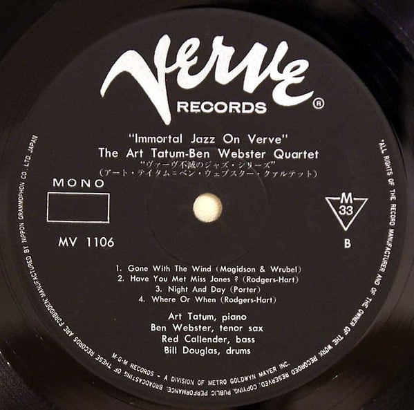 The Art Tatum • Ben Webster Quartet