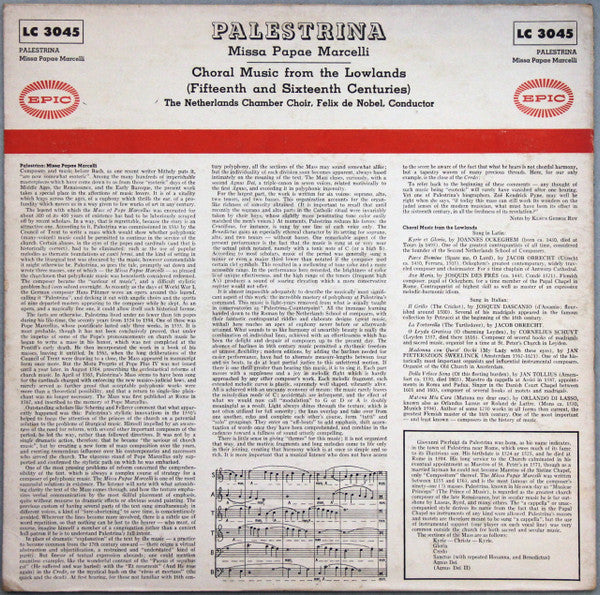 Missa Papae Marcelli / Choral Music From The Lowlands: 15th And 16th Centuries