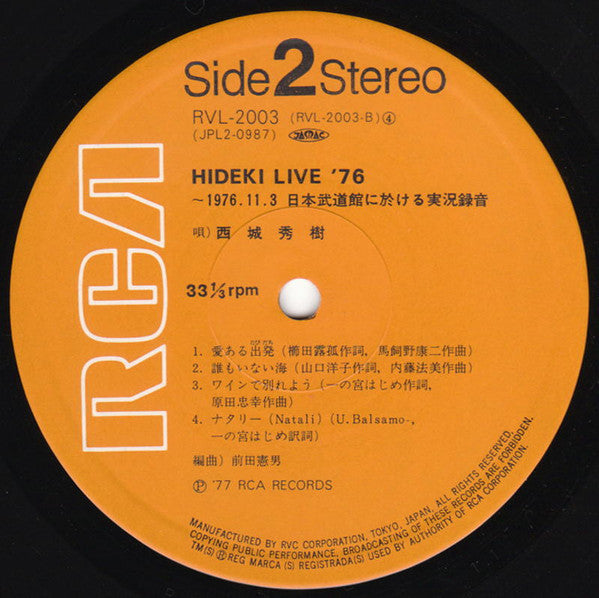 Hideki: Live '76 = ヒデキ・ライブ・'76