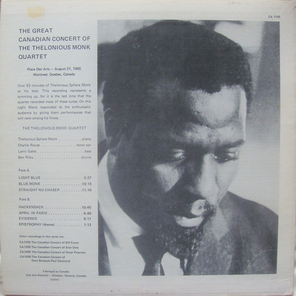 The Canadian Concert Of Thelonious Monk