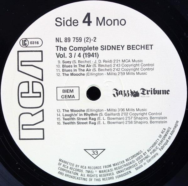 The Complete Sidney Bechet Volumes 3/4 (1941)