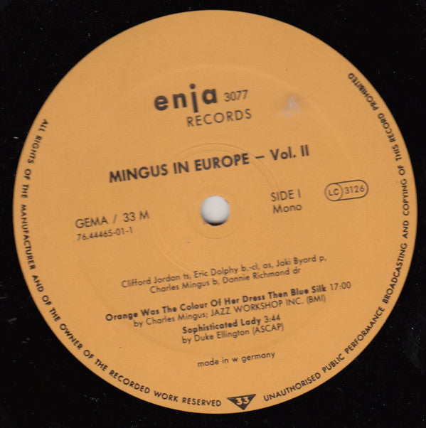 Mingus In Europe Volume II