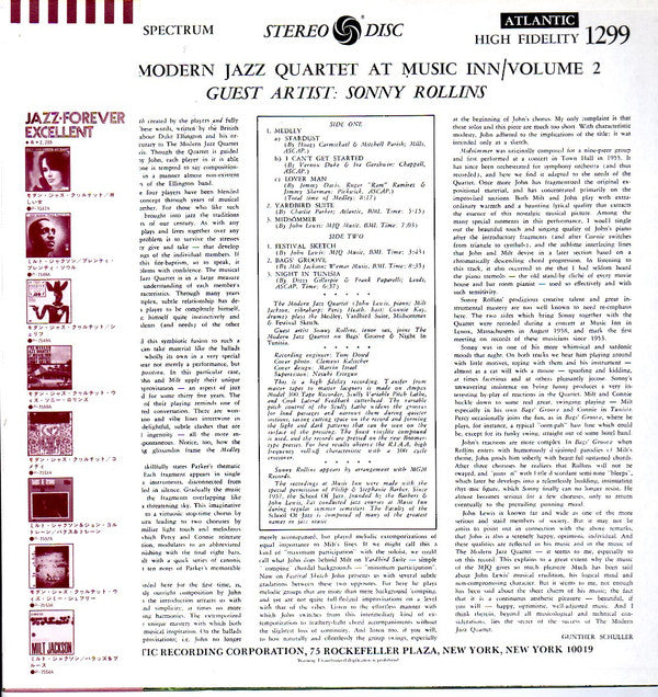 The Modern Jazz Quartet At Music Inn — Volume 2