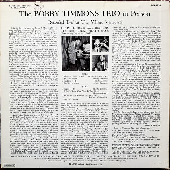 In Person - Recorded 'Live' At The Village Vanguard