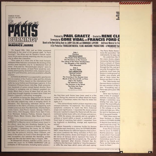 Is Paris Burning? (The Original Sound Track Recording) = パリは燃えているか