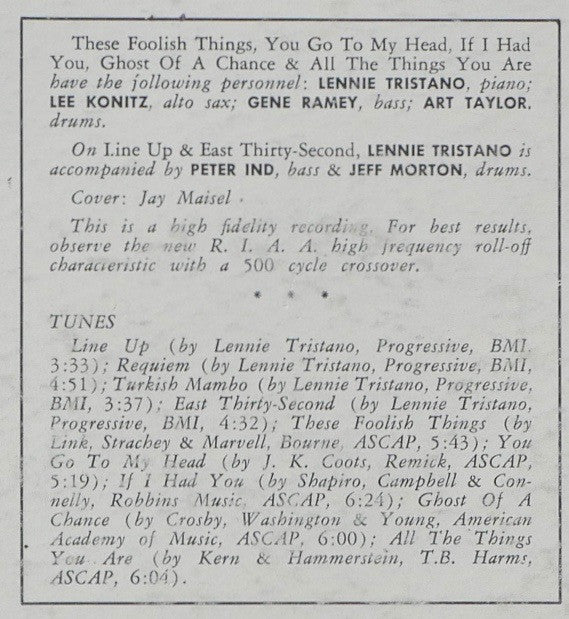 Lennie Tristano