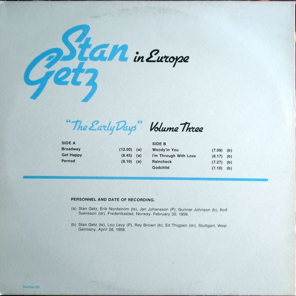 In Europe - The Early Days - Volume Three