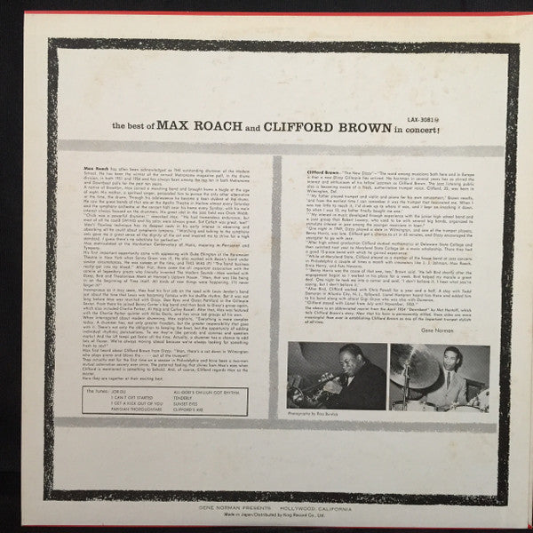 The Best Of Max Roach And Clifford Brown In Concert!