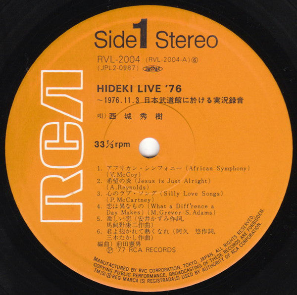 Hideki: Live '76 = ヒデキ・ライブ・'76