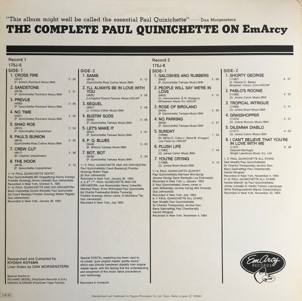 The Complete Paul Quinichette On EmArcy
