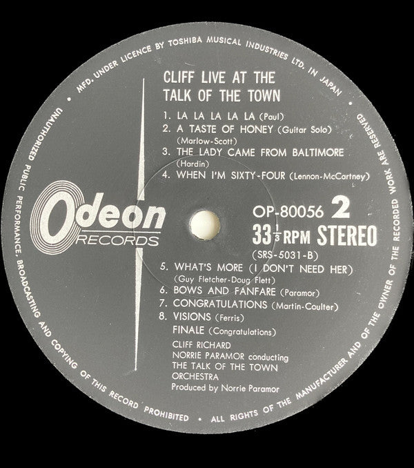 Cliff Live At The Talk Of The Town