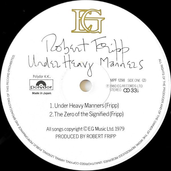 God Save The Queen / Under Heavy Manners