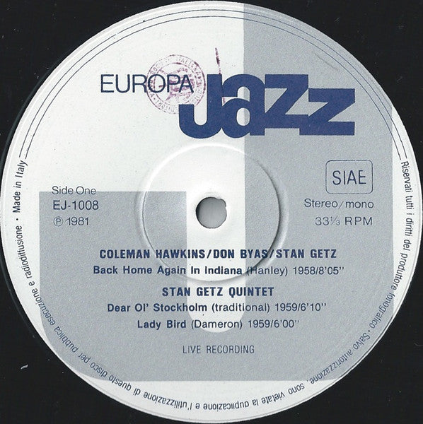 Coleman Hawkins Stan Getz Don Byas 