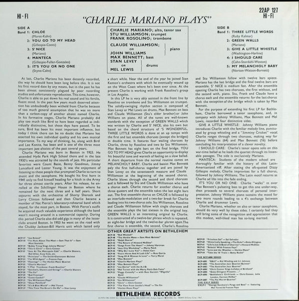 Charlie Mariano Plays