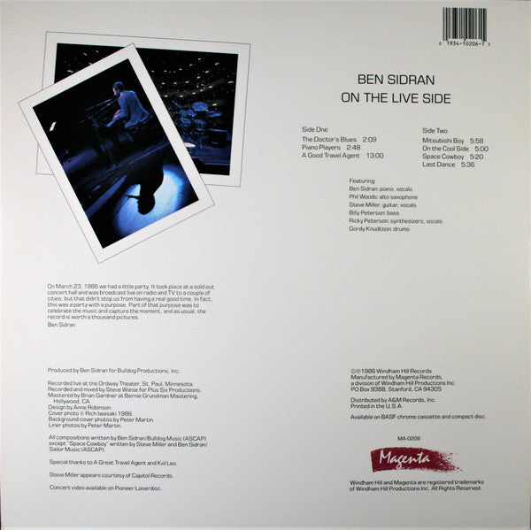 Release: On The Live Side-Vinyl-US-1986-MA-0206-1635222