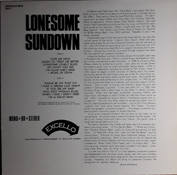 Release: Lonesome Sundown-Vinyl-US-1980-8012 SO-1-5213742