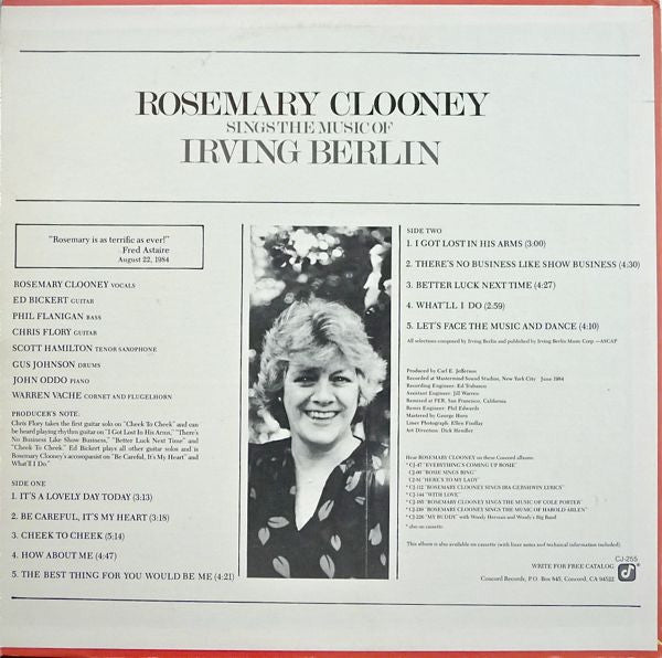 Sings The Music Of Irving Berlin