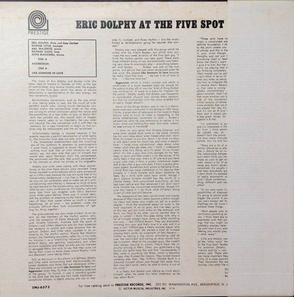 At The Five Spot Volume 2 = エリック・ドルフィー・アット・ザ・ファイブ・スポット・Vol・2