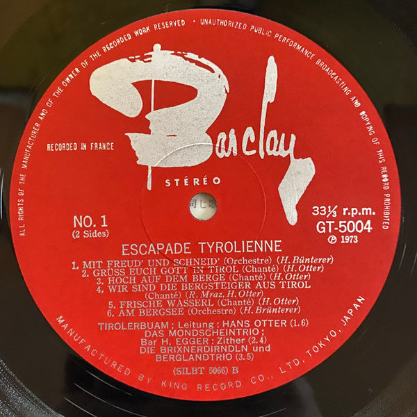 Escapade Tyrolienne = チロルの音楽 / アルプスの歌と踊り