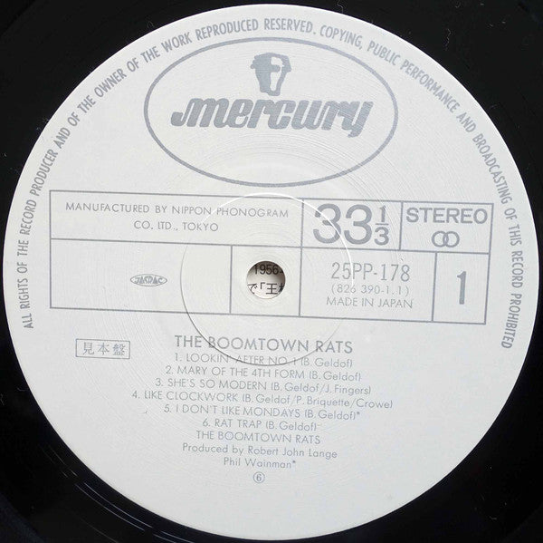 The Boomtown Rats = ブームタウン・ラッツ・ベスト〜哀愁のマンデイ〜