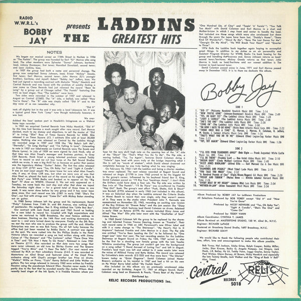 Radio WWRL's Bobby Jay Presents The Laddins