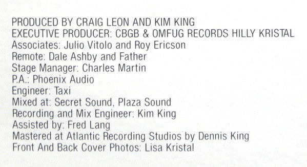 Live At CBGB's - The Home Of Underground Rock