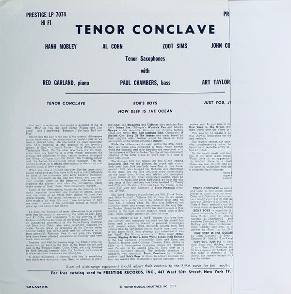 Release: Tenor Conclave-Vinyl-Japan-1977-SMJ-6539(M), SMJ-6539 M-6308152