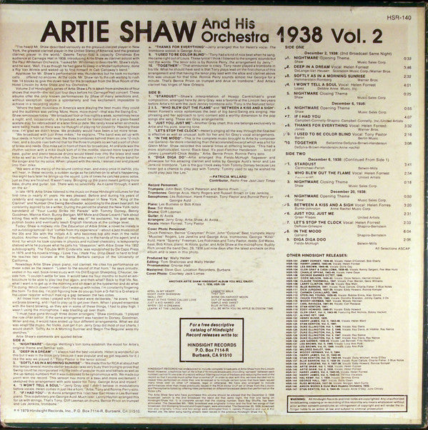 The Uncollected Artie Shaw, Vol. 2, 1938