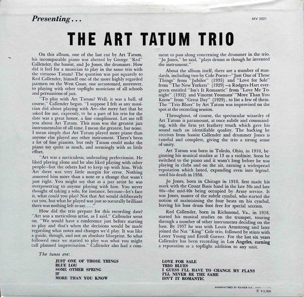 Presenting... The Art Tatum Trio