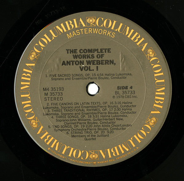The Complete Works Of Anton Webern, Volume 1 (Op. 1-31)