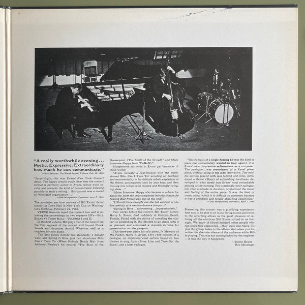 Bill Evans At Town Hall (Volume One)